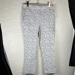Jules & Leopold Black and White Leaf‎ Print Pull On Ankle Trousers S